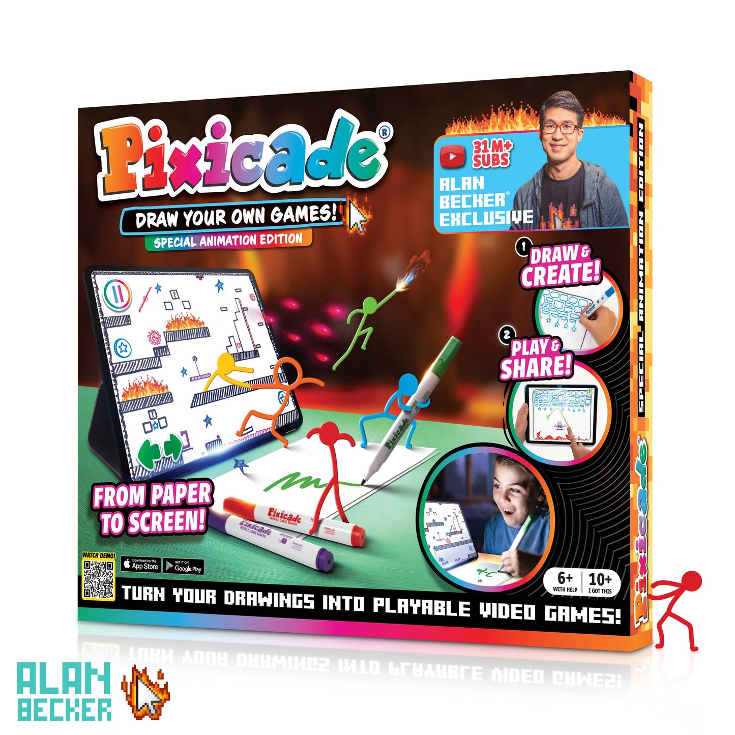 Kids drawing and creating animated video games
