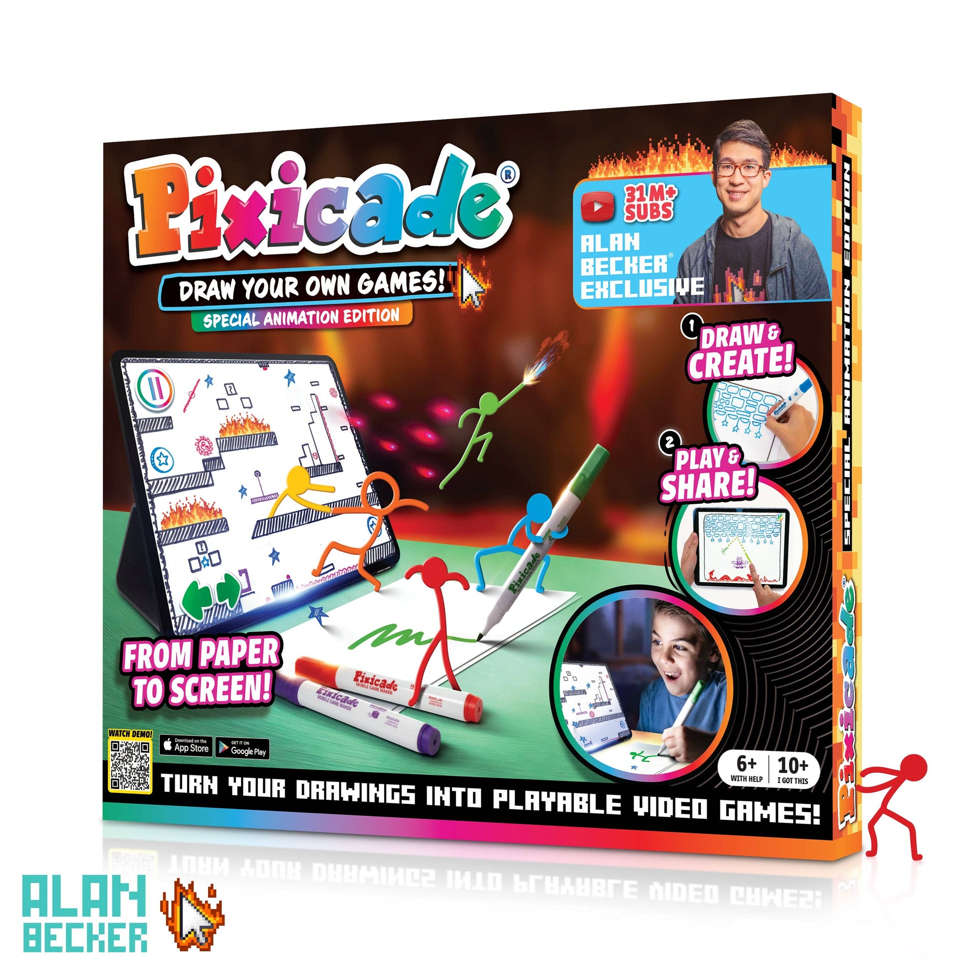Kids drawing and creating animated video games