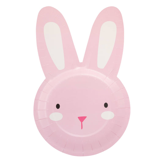 Pink bunny shaped dinner plate for Easter