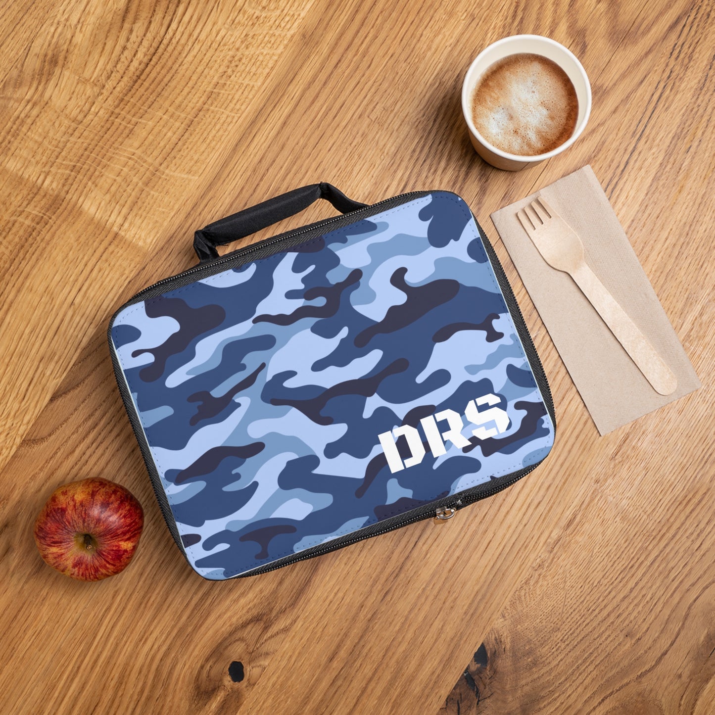 “Mess Hall” 🍱 Personalized Blue Camo Insulated Lunch Bag by CGO