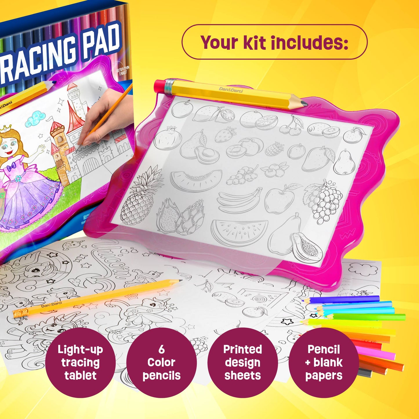 "Trace Race" ✏️ Light-Up Tracing Pad by Dan&Darci