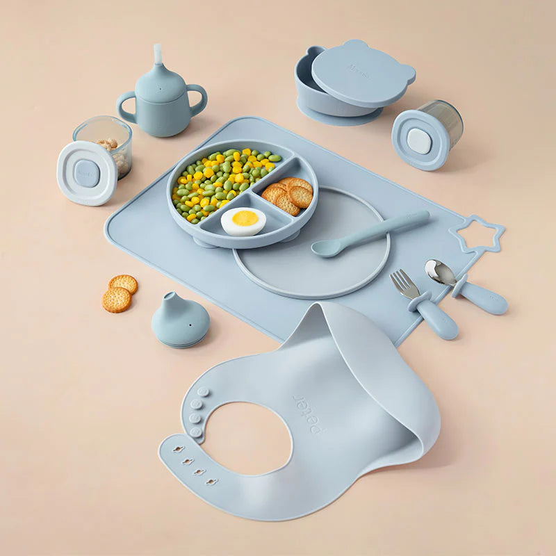 Baby’s First Feeding Set – BPA-Free Silicone Bowls, Plates & Utensils with Suction Base 