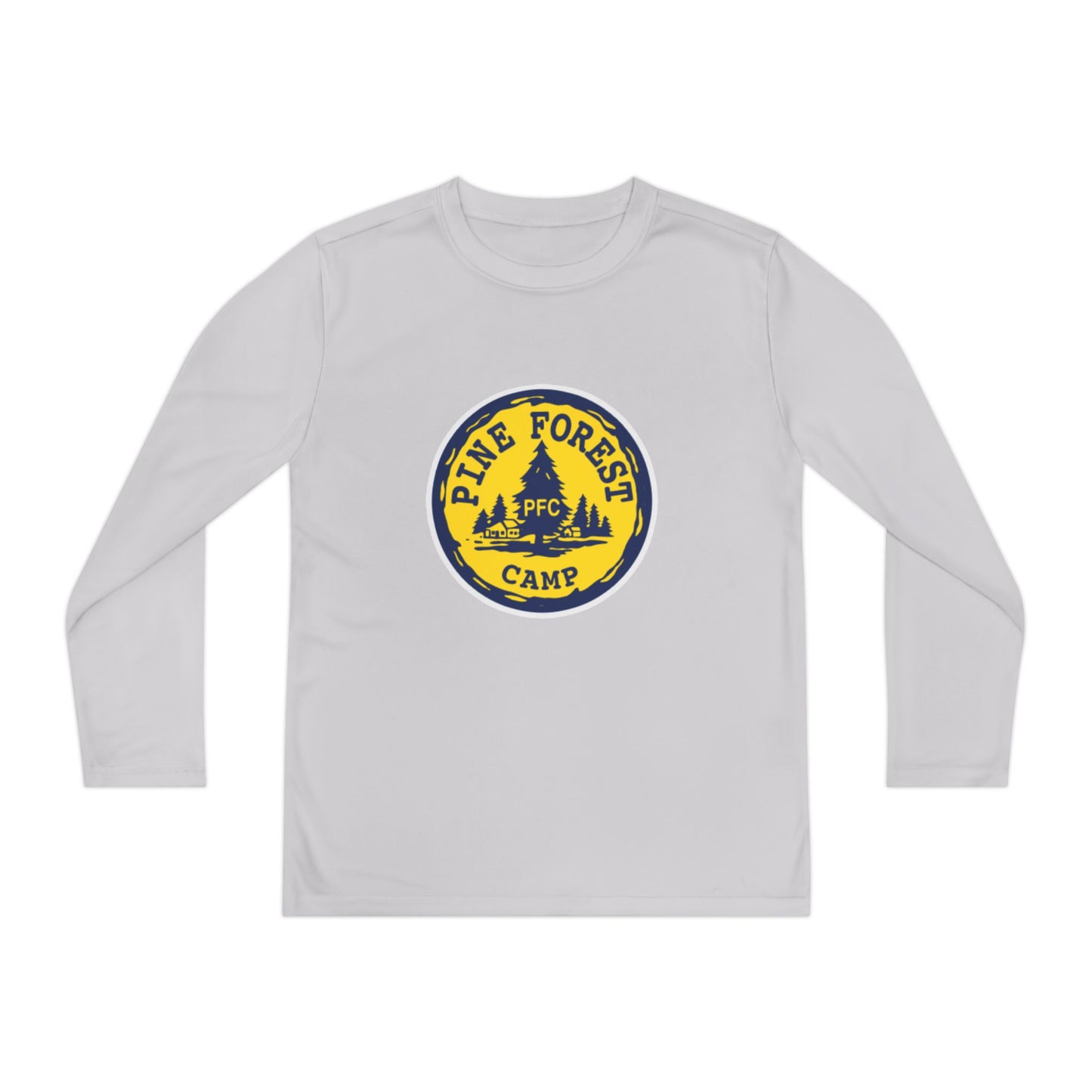 Youth Long Sleeve Tee - Pine Forest Camp Patch Design