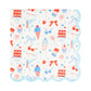 Colorful summer cocktail napkins with ice cream and patriotic icons