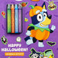 Bluey Colortivity Happy Halloween coloring book with crayons