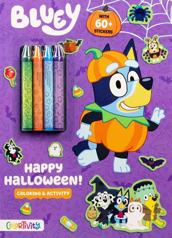 Bluey Colortivity Happy Halloween coloring book with crayons