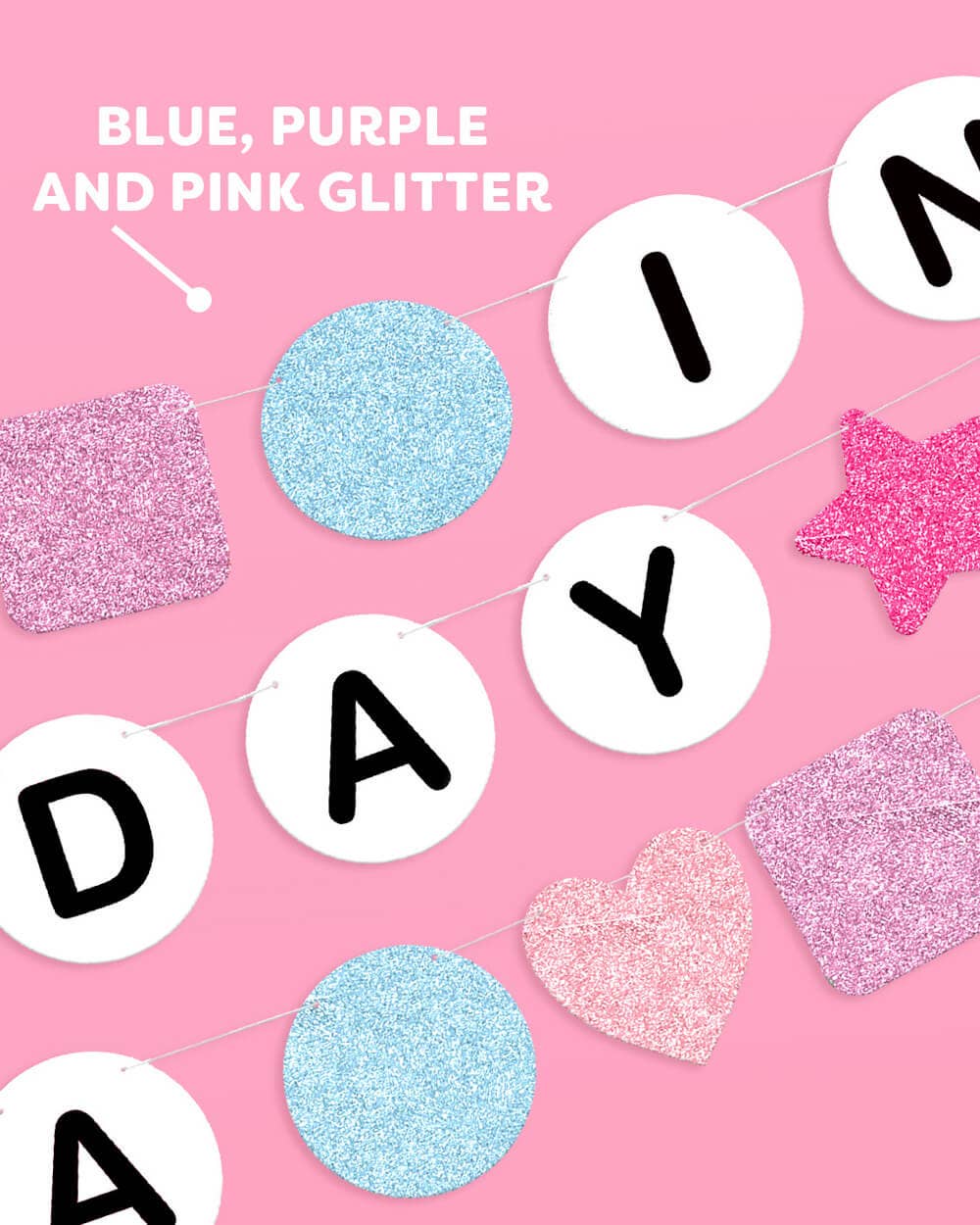 Era-themed birthday banner with stars + hearts