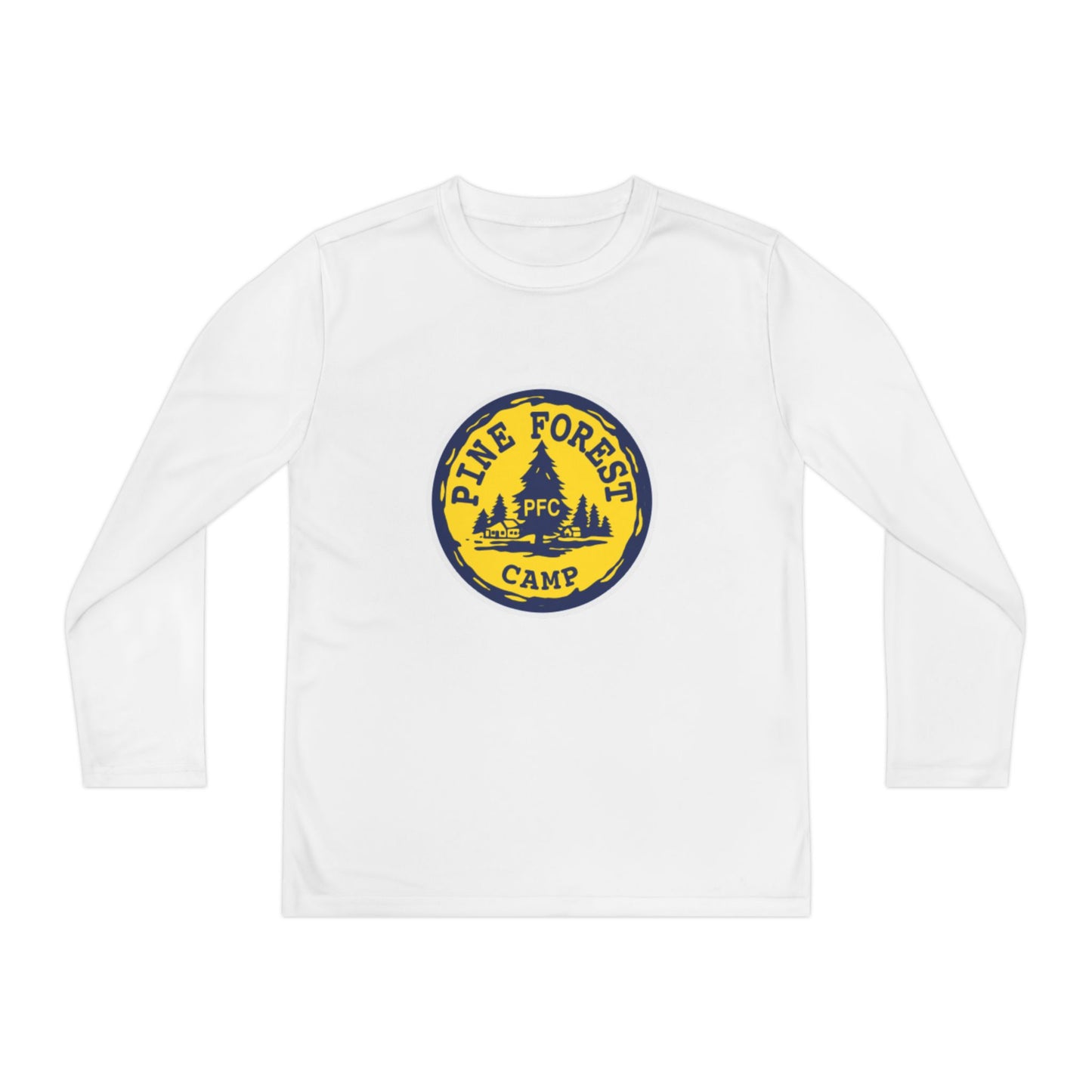 Youth Long Sleeve Tee - Pine Forest Camp Patch Design