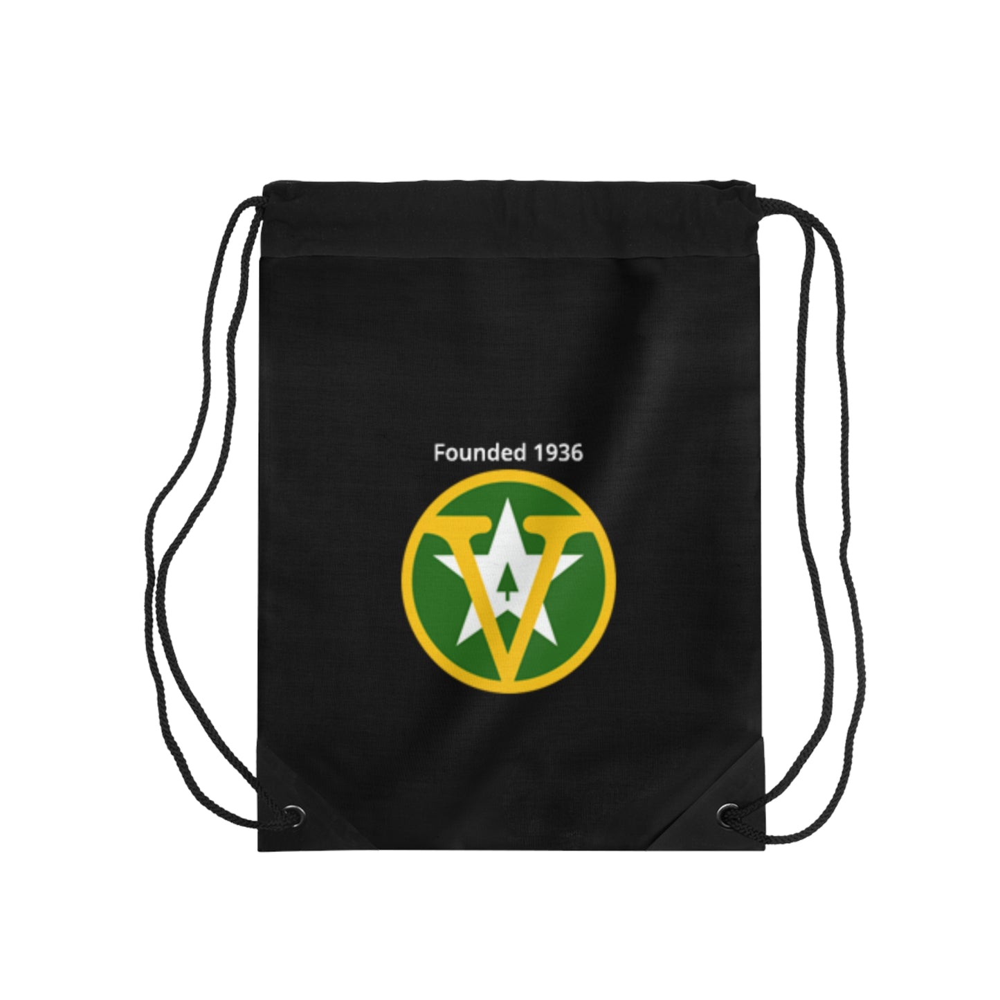 Drawstring Bag - Founded 1936 Vintage Sports Logo Gym Sack