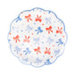 Festive 4th of July Bows Plates, set of 8, 9-inch square, ideal for patriotic parties.