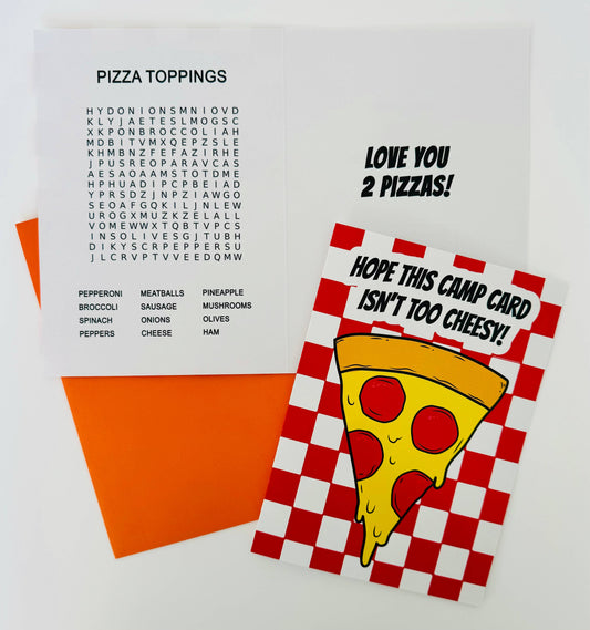 “Hope This Camp Card Isn't Too Cheesy (Pizza)” 🍕 Notes from Home Camp Card