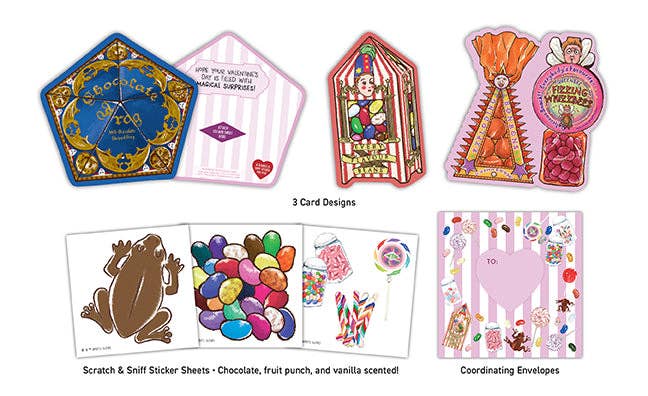 “Scratch and Sniff” 🍬 Harry Potter Scratch and Sniff Honeydukes Valentine Set by Meri Meri