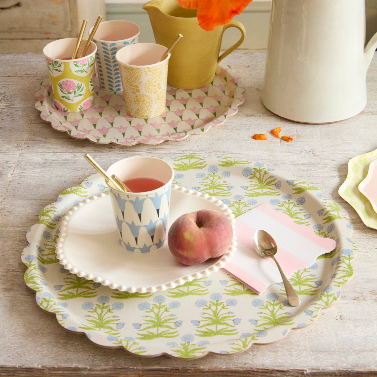 "Petal Pusher" 🌷 Small Floral Serving Tray by Meri Meri