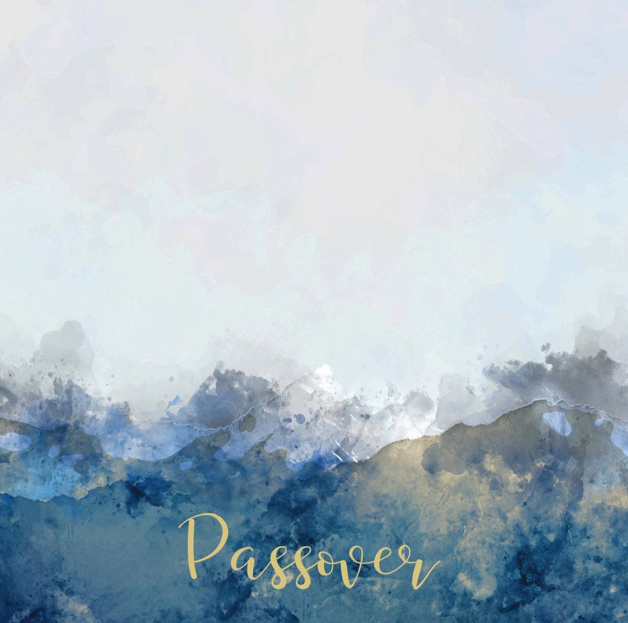 Passover holiday cocktail napkin with blue design