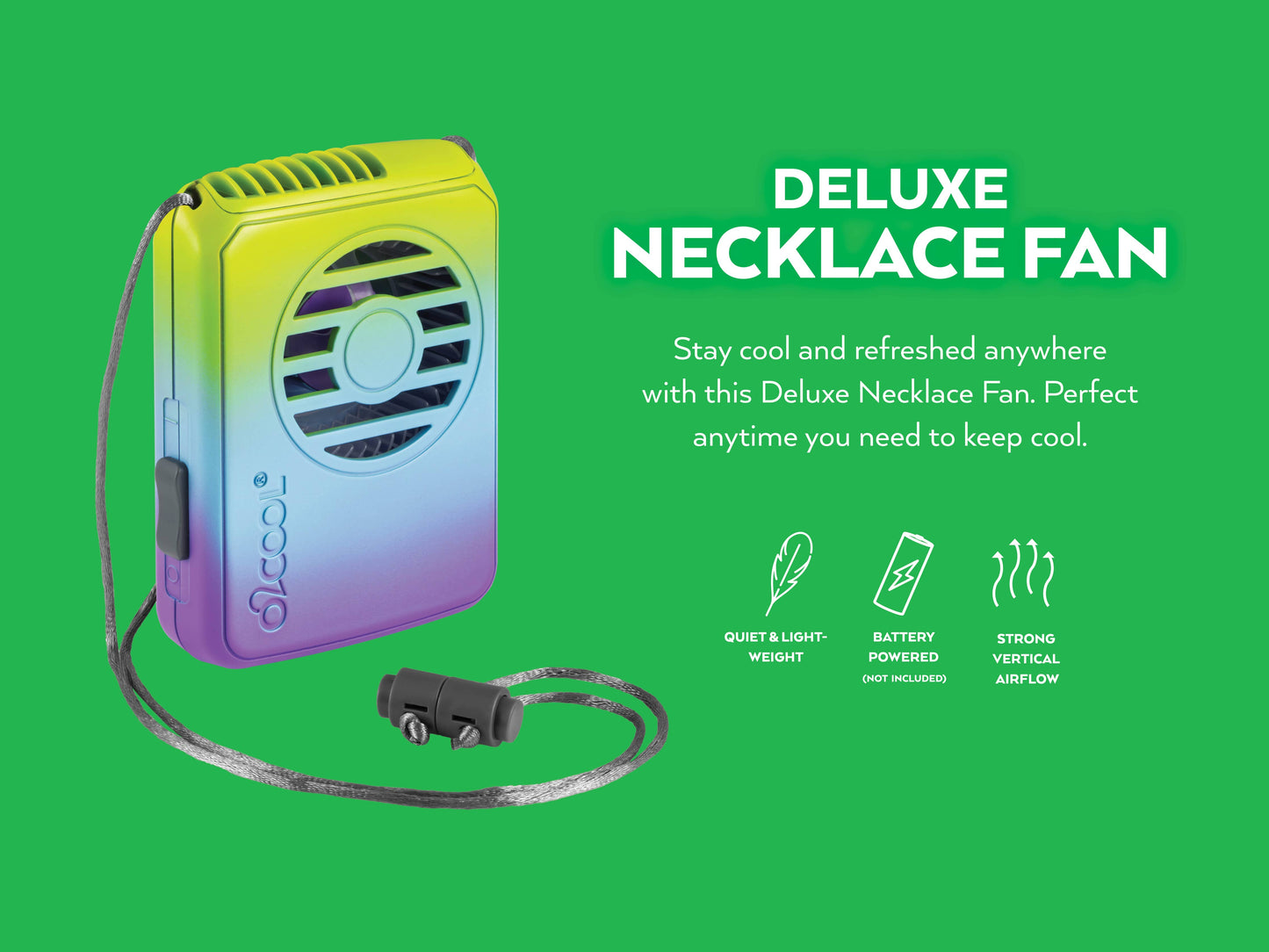 “Fan Girl” 🪭 O2Cool Deluxe Necklace Fan Ombre Colors