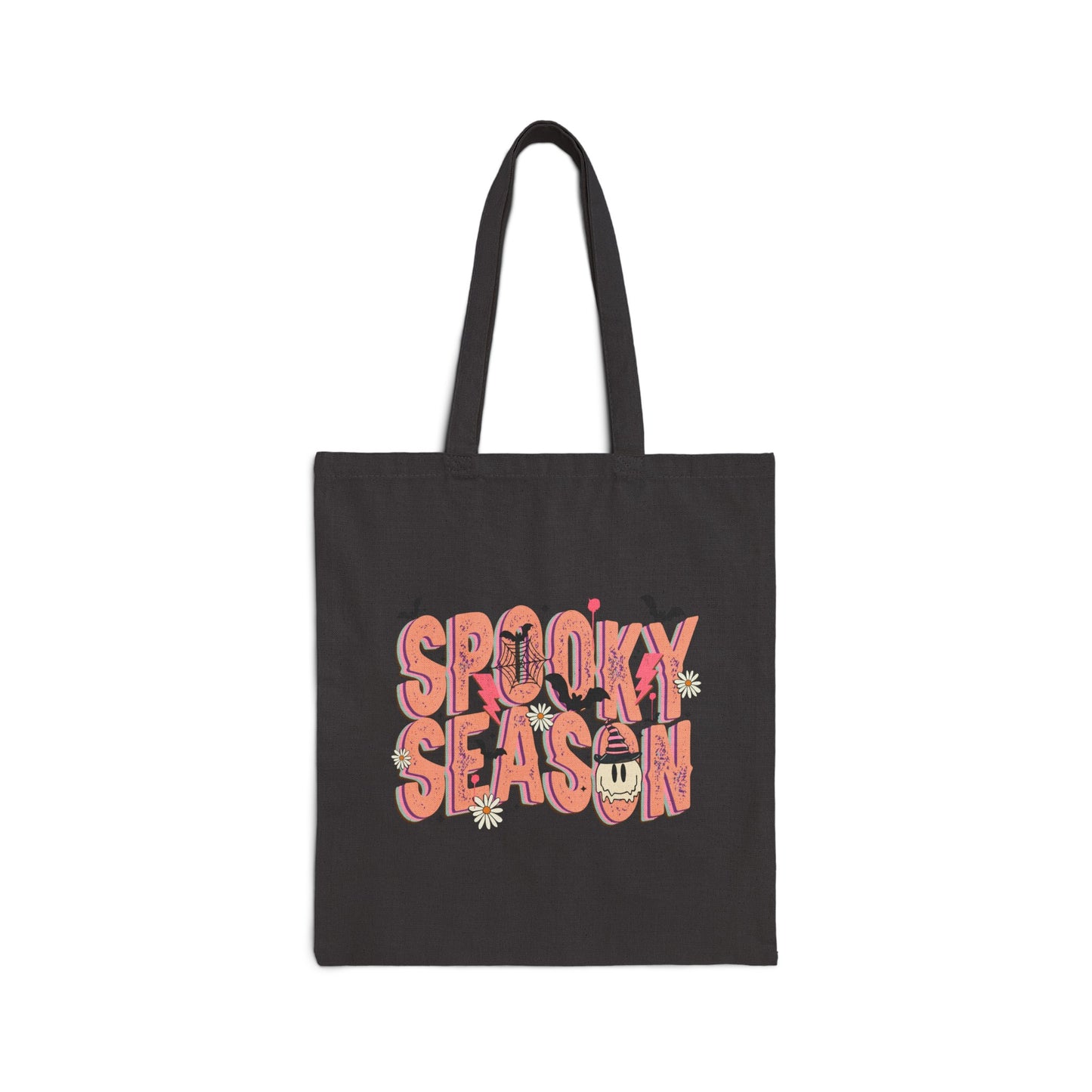 Celebrate the spooky season with our Spooktober Trick or Treat Tote Bag, perfect for all ages! Made from strong, durable cotton canvas fabric, this cute Halloween bag features extra long 20” shoulder handles and is available in natural or black.