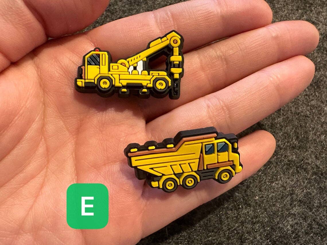 "Dig This" 🚜 Construction Vehicle Croc Charm Set (19-Pack) by JuliesDecal