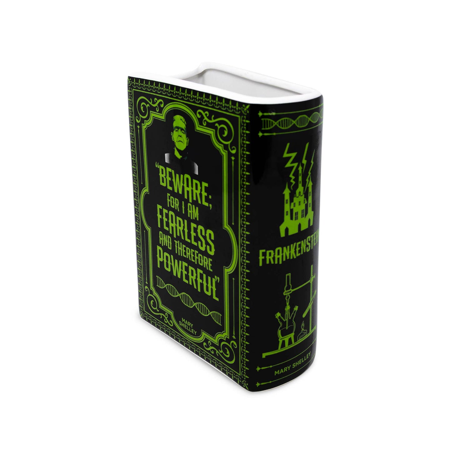 Frankenstein-inspired flower vase for desk or bookshelf