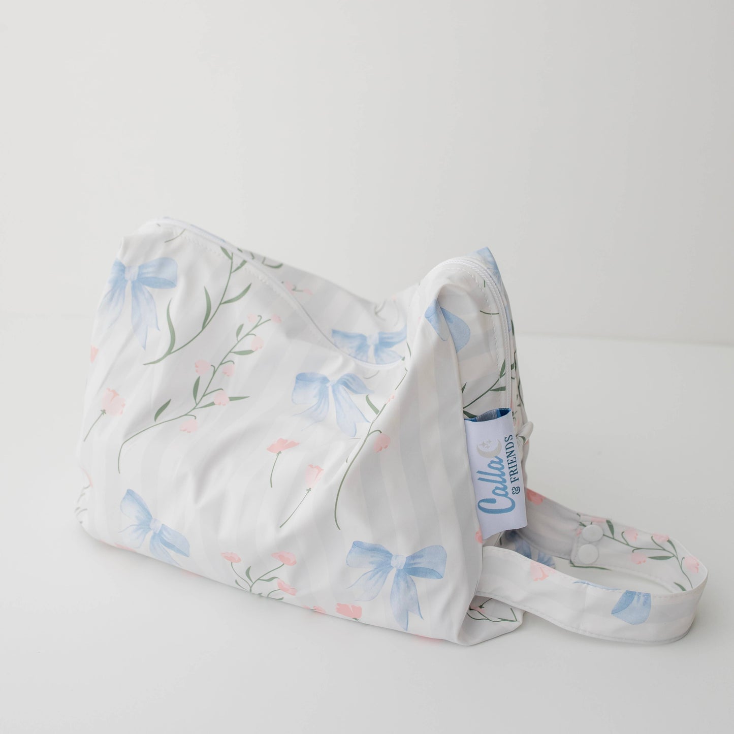 "Everything Wet" 💦 Brush Stripes Blue Wet Bag by Calla & Friends