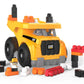 Cat® Dump Truck Toy with MEGA BLOKS®, building blocks set for toddlers, construction-themed creative play.