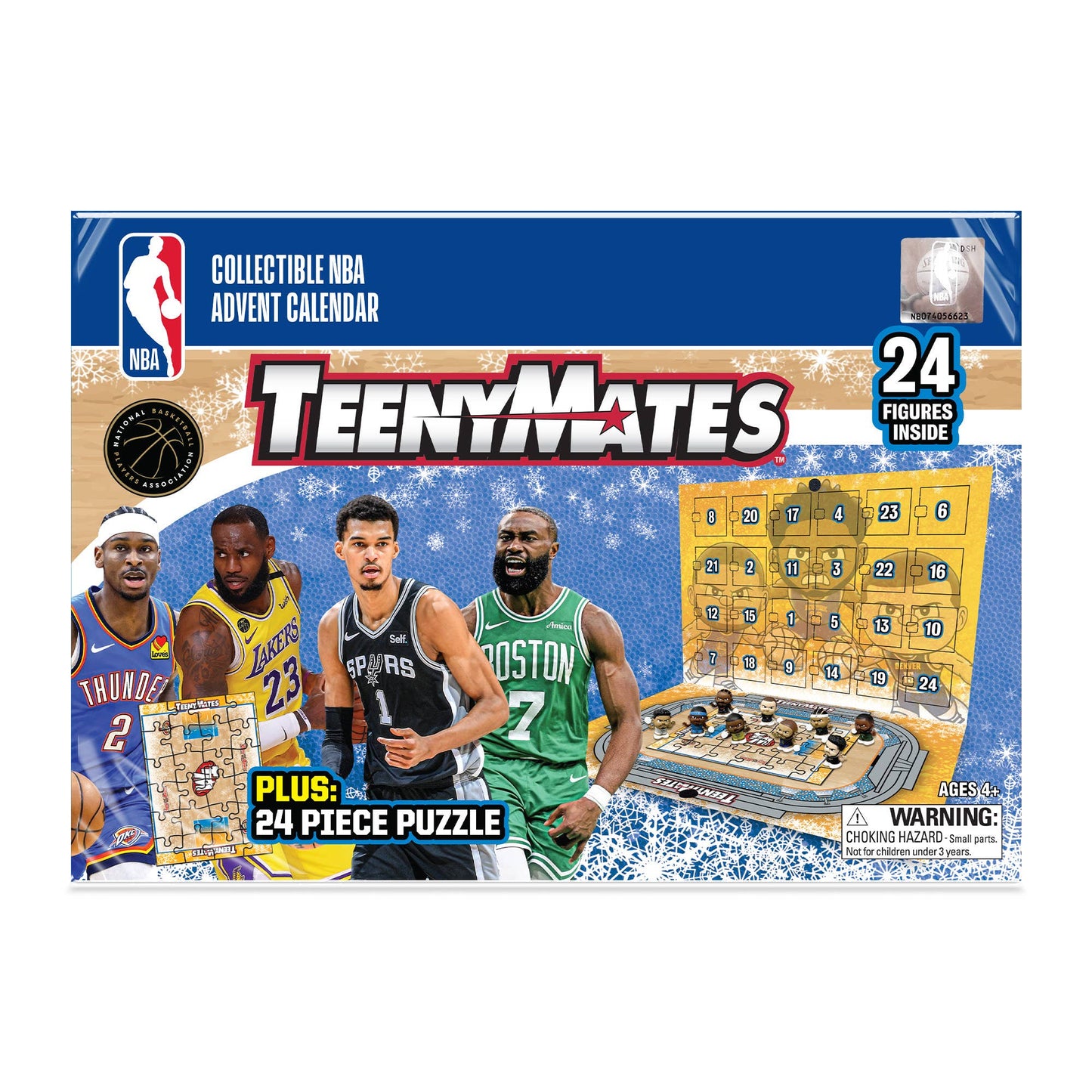 Holiday basketball court puzzle and collectible figures