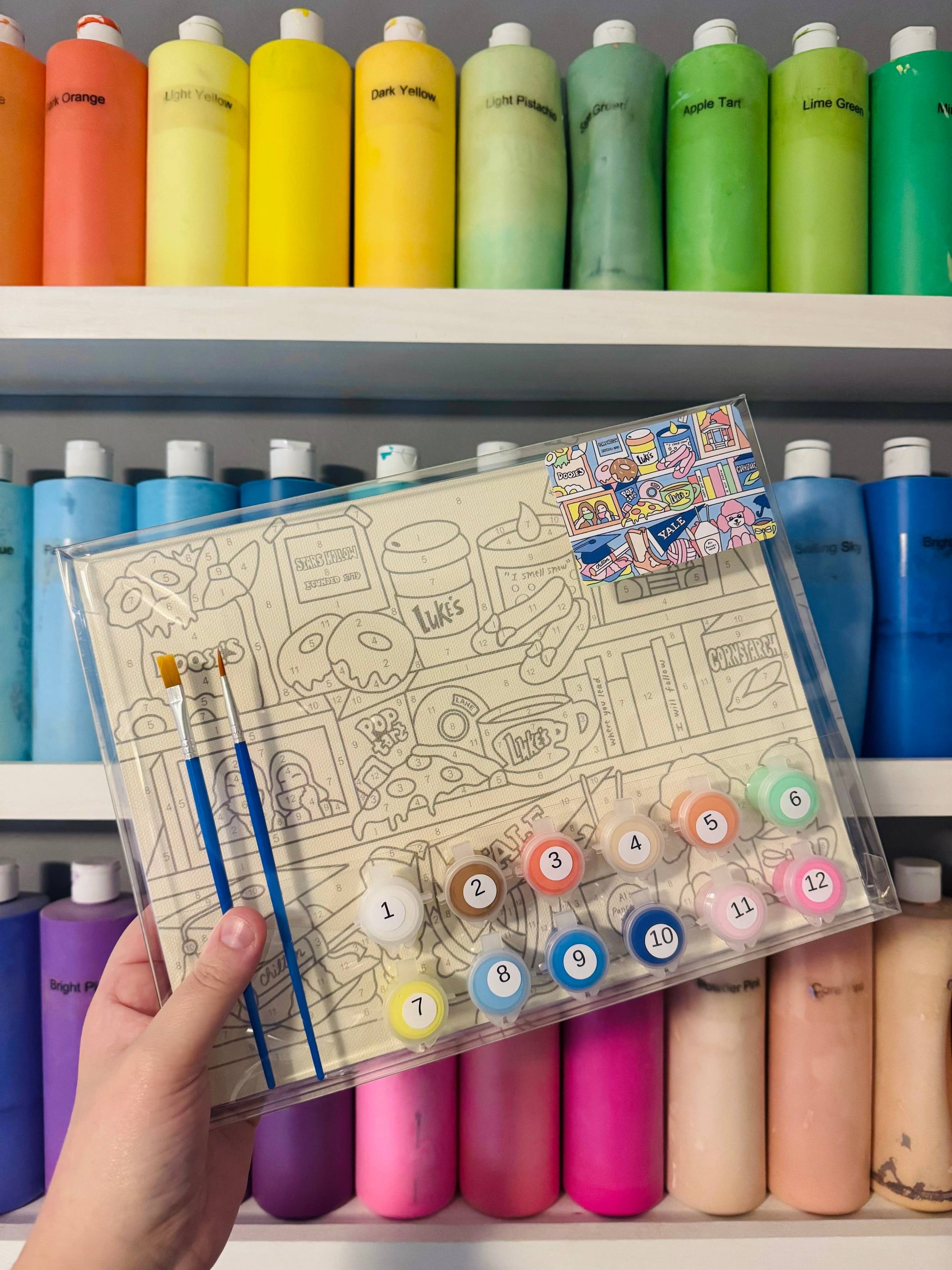 Acrylic paint by number set for fans