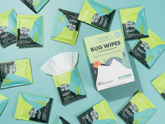 Bug repellent wipes with citronella and peppermint, DEET-free for outdoor use