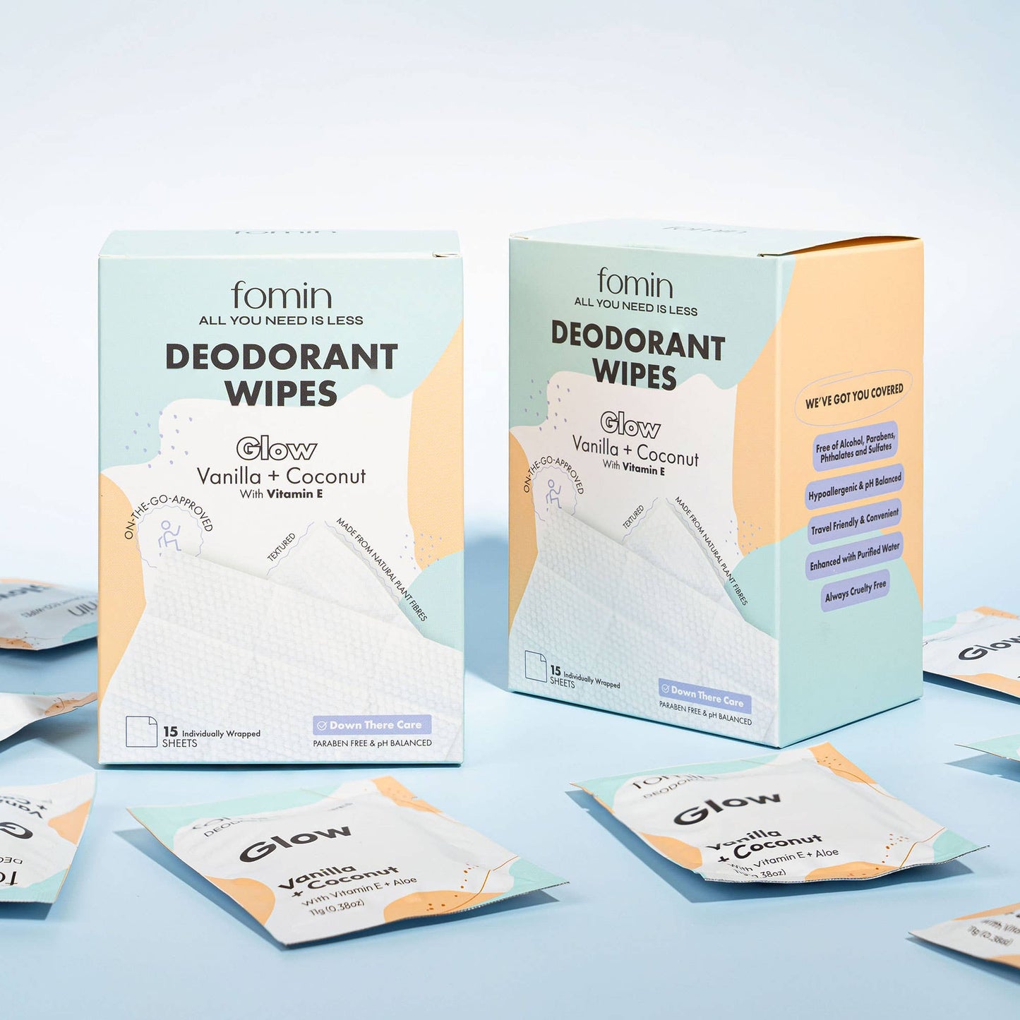 Underarm wipes for gym bags and backpacks to reduce sweat and bacteria