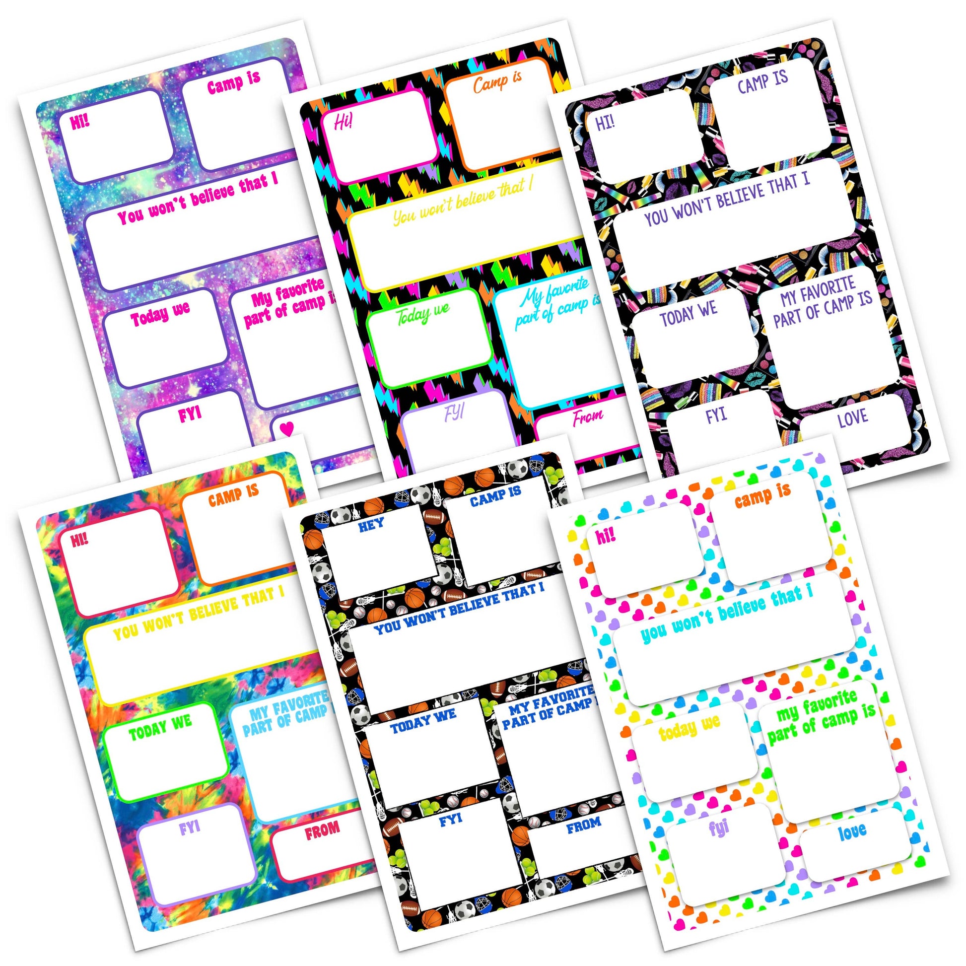Guided camp notepad for kids to share camp experiences