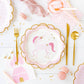Princess castle-shaped guest napkins, measuring 6" x 7", featuring gold foil accents. Perfect for adding elegance and fun to any royal-themed event or party.