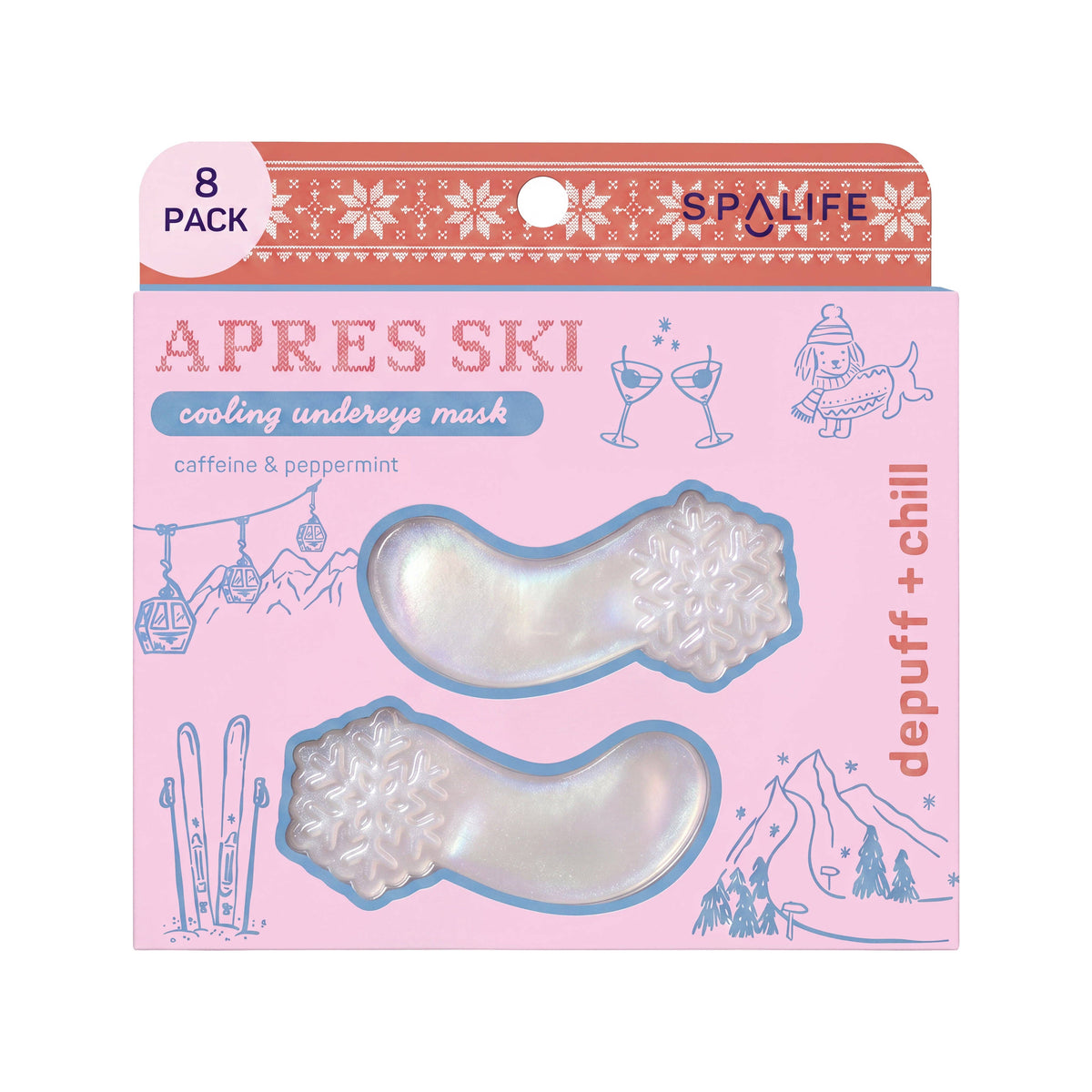 “Après, No Ski” ❄️ Cooling Snowflake Under Eye Patches 8 Pack by My Spa Life