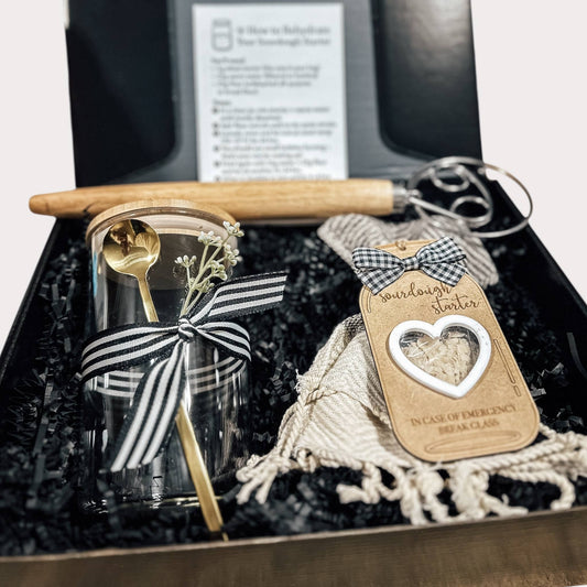 Luxury sourdough gift box with baking tools