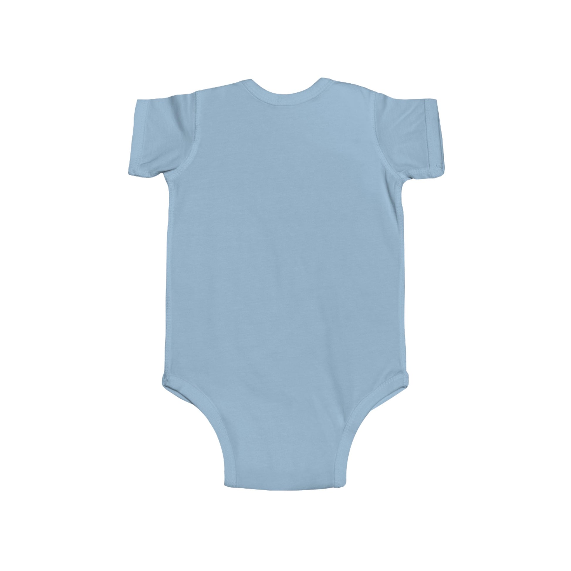 Trendy Cowboy Ghost Trick or Treat baby onesie featuring a cute ghost in a cowboy outfit holding a candy bag. Made from 100% combed ringspun cotton, this short-sleeved bodysuit is comfortable, lightweight, and perfect for baby boys or girls aged 6M-24M.