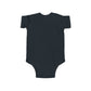Trendy Cowboy Ghost Trick or Treat baby onesie featuring a cute ghost in a cowboy outfit holding a candy bag. Made from 100% combed ringspun cotton, this short-sleeved bodysuit is comfortable, lightweight, and perfect for baby boys or girls aged 6M-24M.