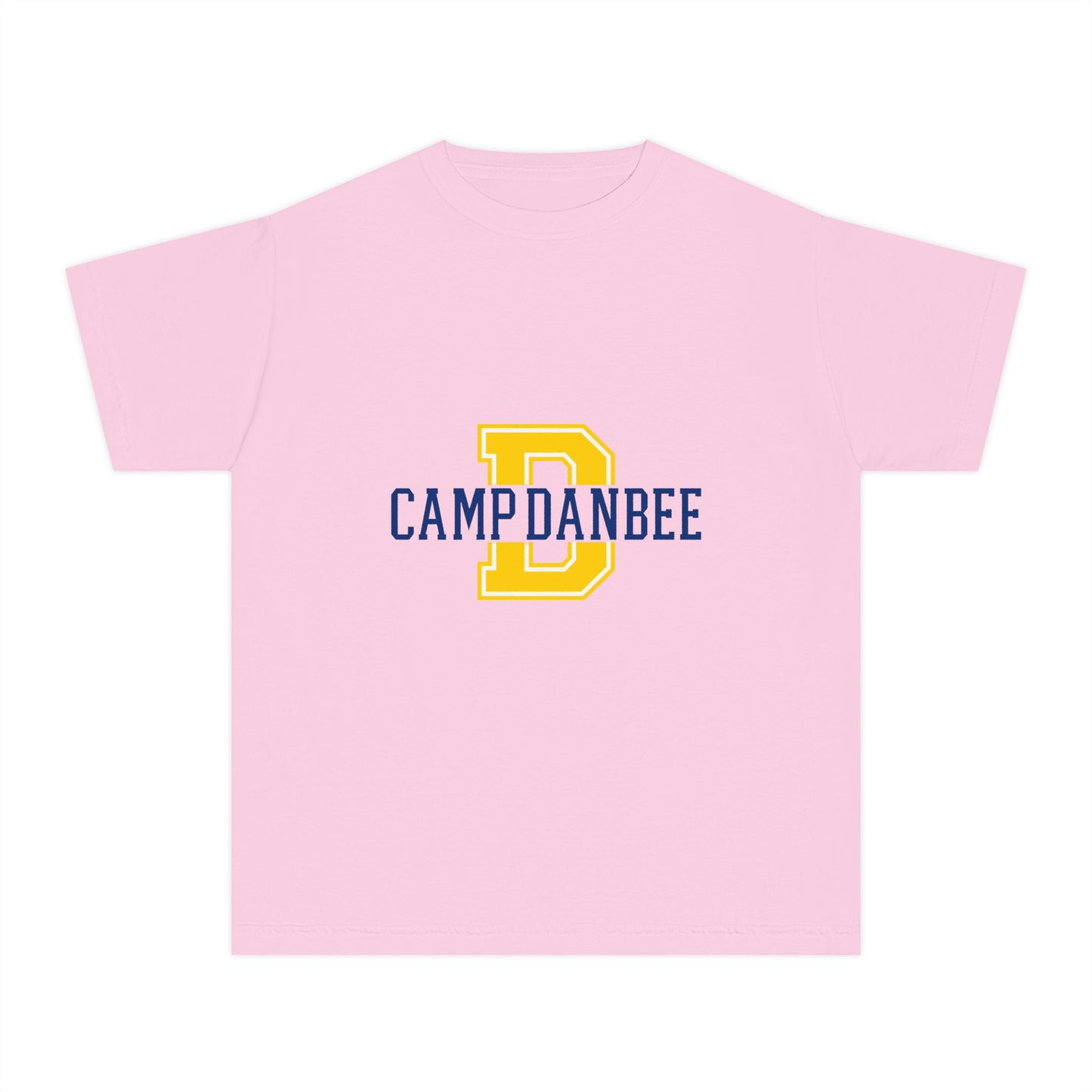 Youth T-Shirt — Camp Danbee Yellow Tee with Letter D