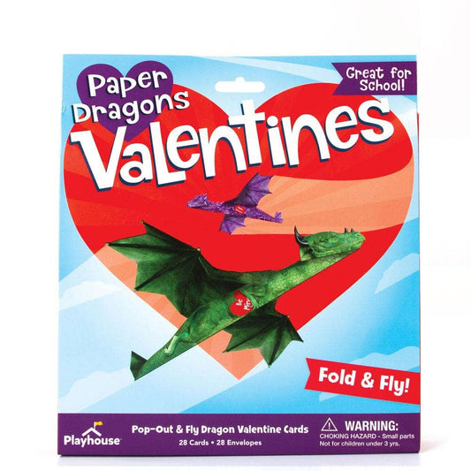Flying dragon Valentine cards with glider toys for kids