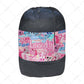 Colorful kids’ laundry bag with drawstring and shoulder strap, machine washable
