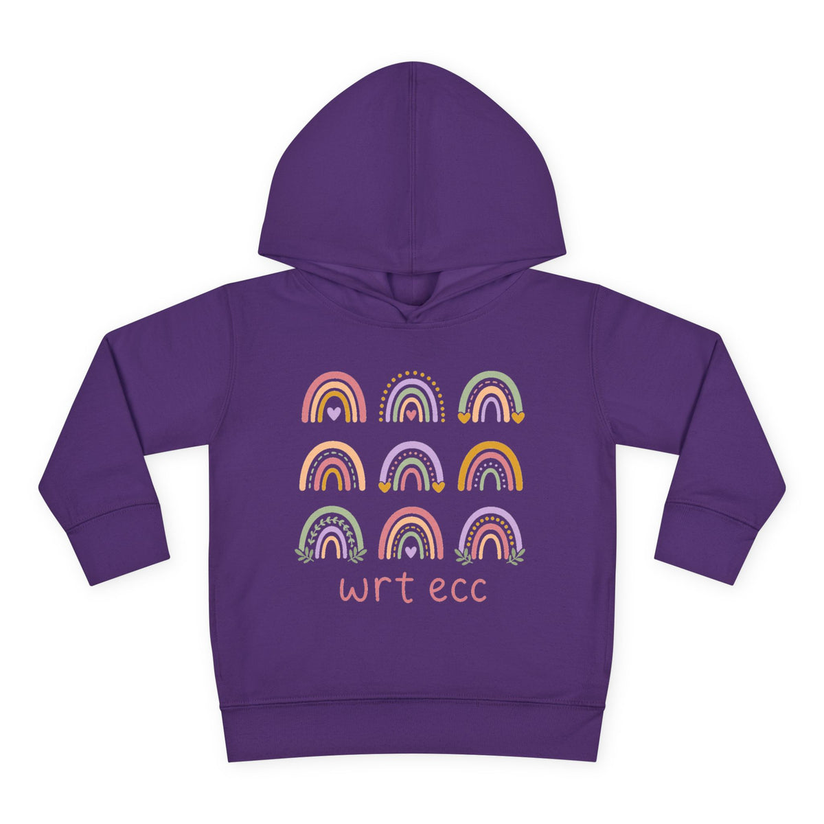 “Chasing Rainbows” 🌈 Boho Rainbow Grid WRT ECC Toddler Hoodie by CGO