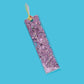 “Bookworm Vibes” 📚 Purple Confetti Tie-Dye Bookmark by Taylor Elliott Designs
