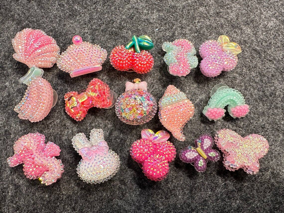 "Bling Bling Bling" ✨ Aurora Glitter Resin Croc Charm Set (17-Pack) by JuliesDecal