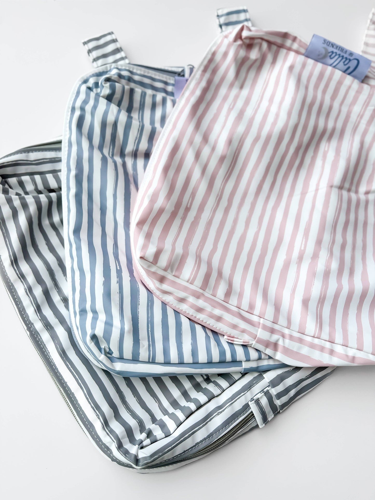 "Everything Wet" 💦 Brush Stripes Blue Wet Bag by Calla & Friends