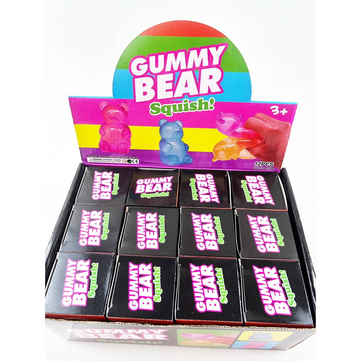 "Clear Conscience" 🐻 Clear Glitter Gummy Bear Squishy Toy with Star Confetti by Love and Repeat