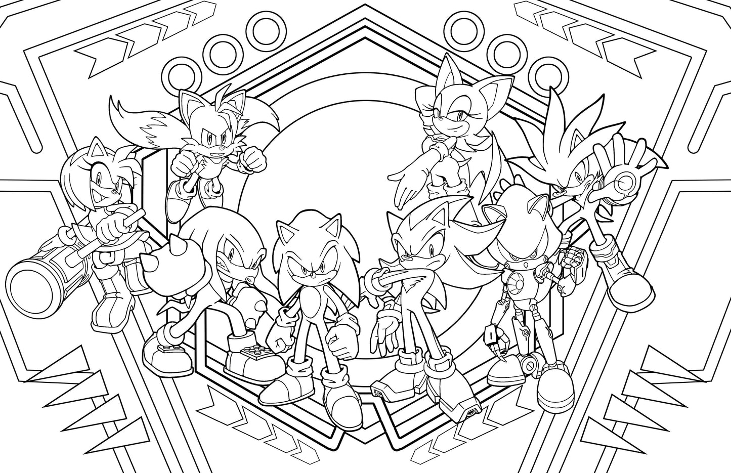 Gamer relaxing with Sonic coloring book