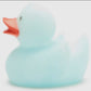 Glow-in-the-dark rubber duck that lasts up to 6 hours, perfect for bath time fun! Available in various colors and types. Dimensions: L: 7.5cm, W: 6.5cm, H: 7cm, featuring a squeak hole. Recommended for ages 18 months and older