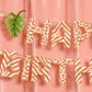 “Wild Times” 🦁 Safari Happy Birthday Banner - animal print + leaf icons, kids by xo, fetti