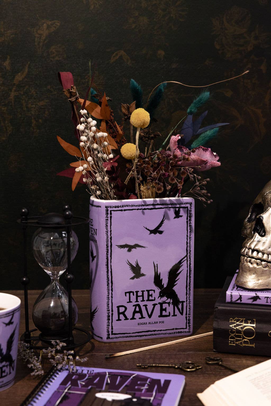 Edgar Allen Poe The Raven ceramic decorative book vase