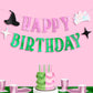“Birthday Witch-es” 💚🩷 Wicked Banner - Kid's Party pink + green foil banner