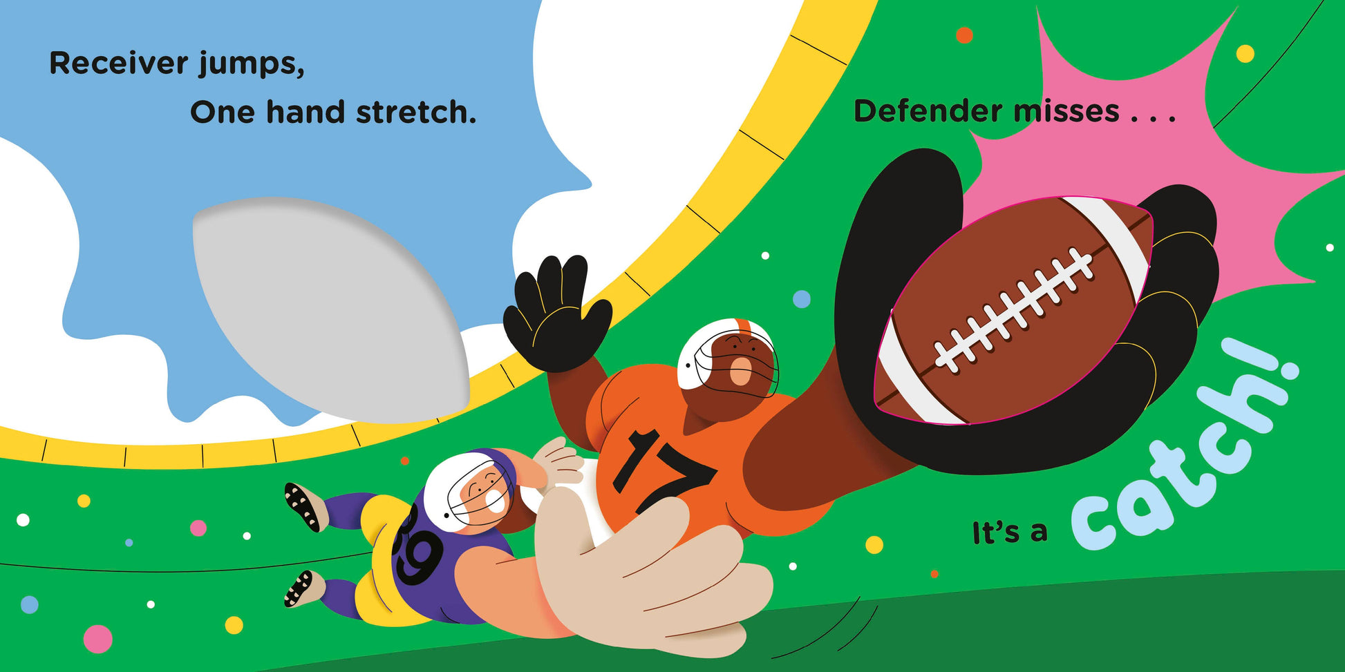 Interactive sports board book for kids