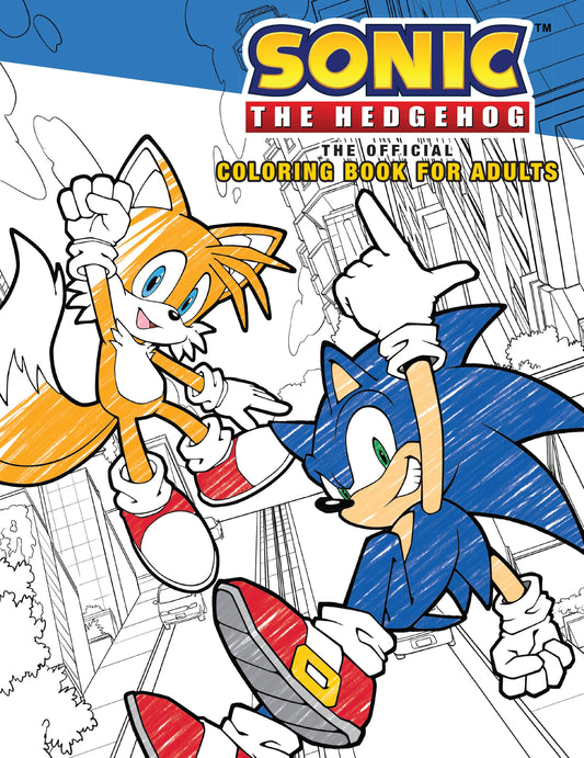 Sonic the Hedgehog adult coloring book front cover