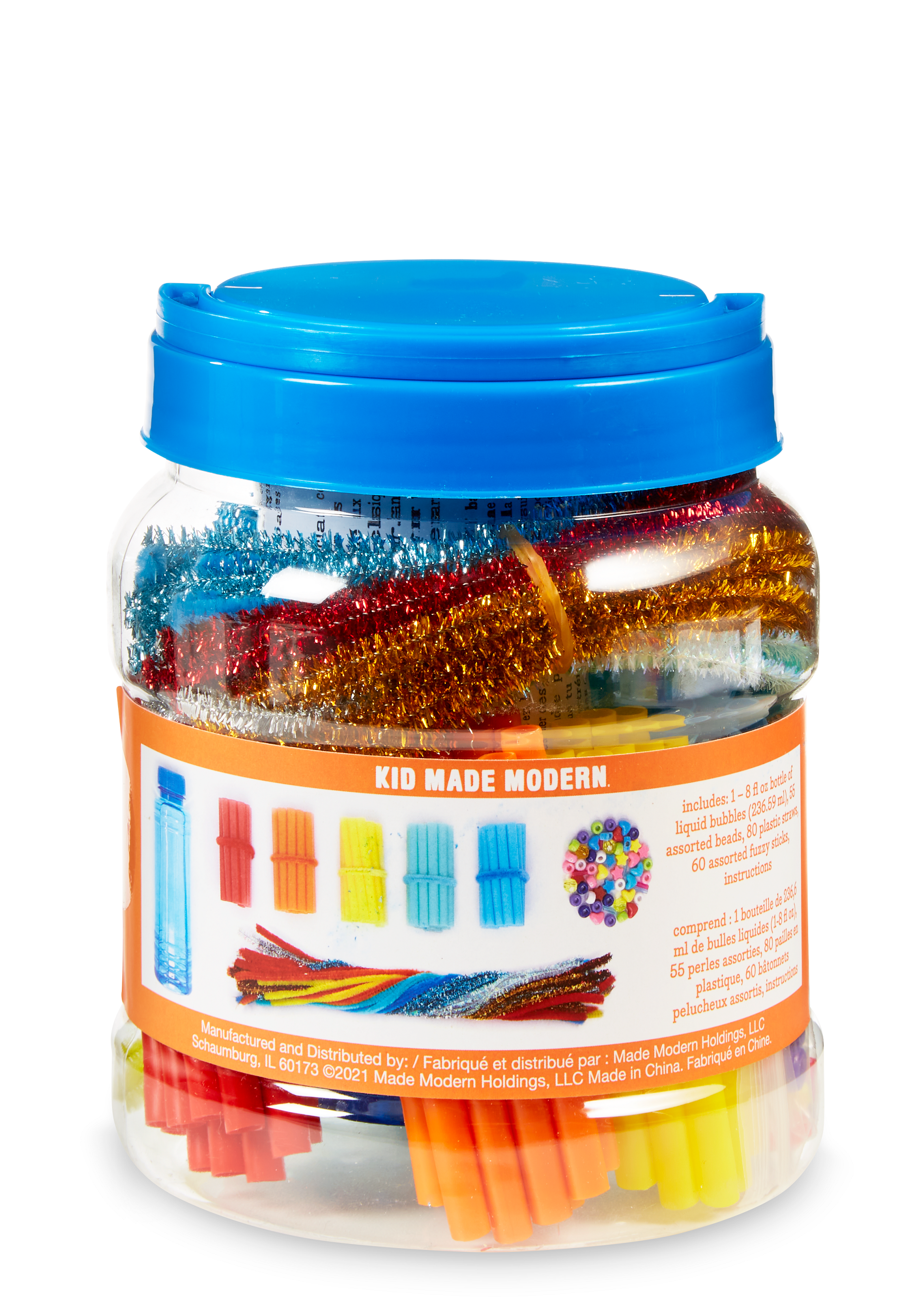 Bubble wand craft set with reusable container